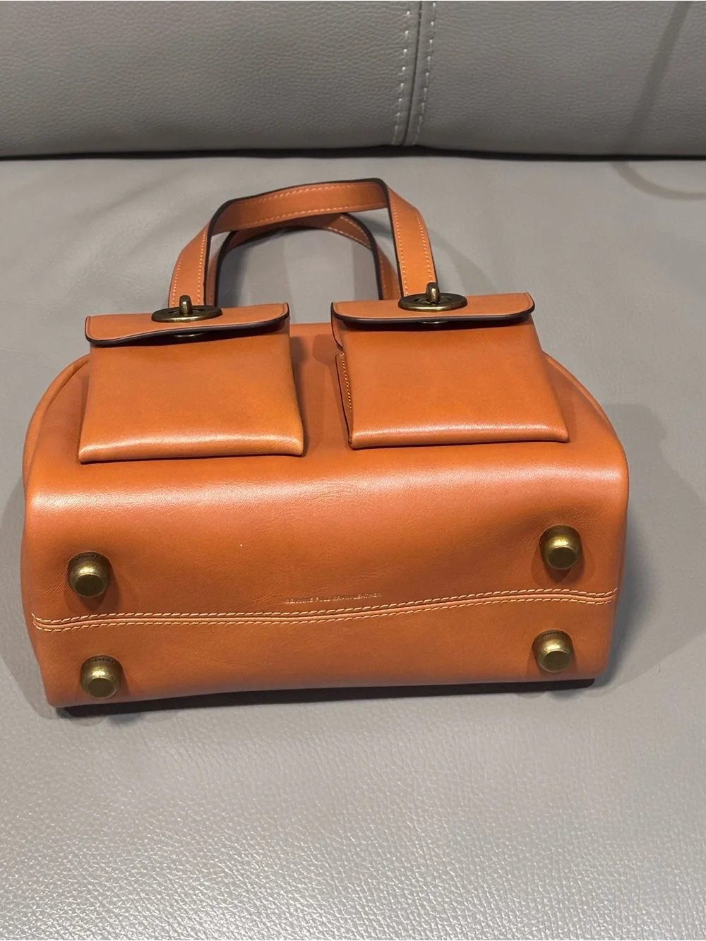Coach Leather Satchel twin turnlock top handle handbag *like new*